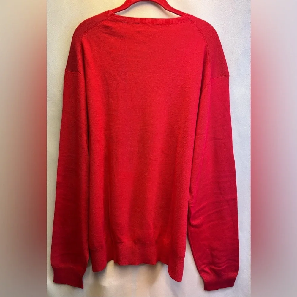 Polo Ralph Lauren Red V Neck Pima Cotton Pullover Sweater Size XXLarge NWOT